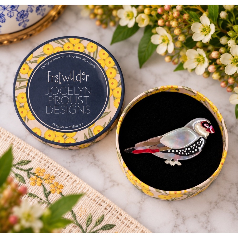 NWT Erstwilder Bird Brooch Jocelyn Proust A Finch By Any Other Name Resin Pin
